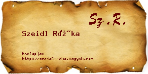 Szeidl Réka névjegykártya